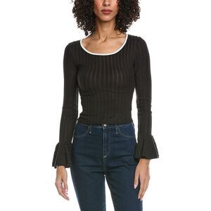 Madison Miles Womens Knit Top, Black